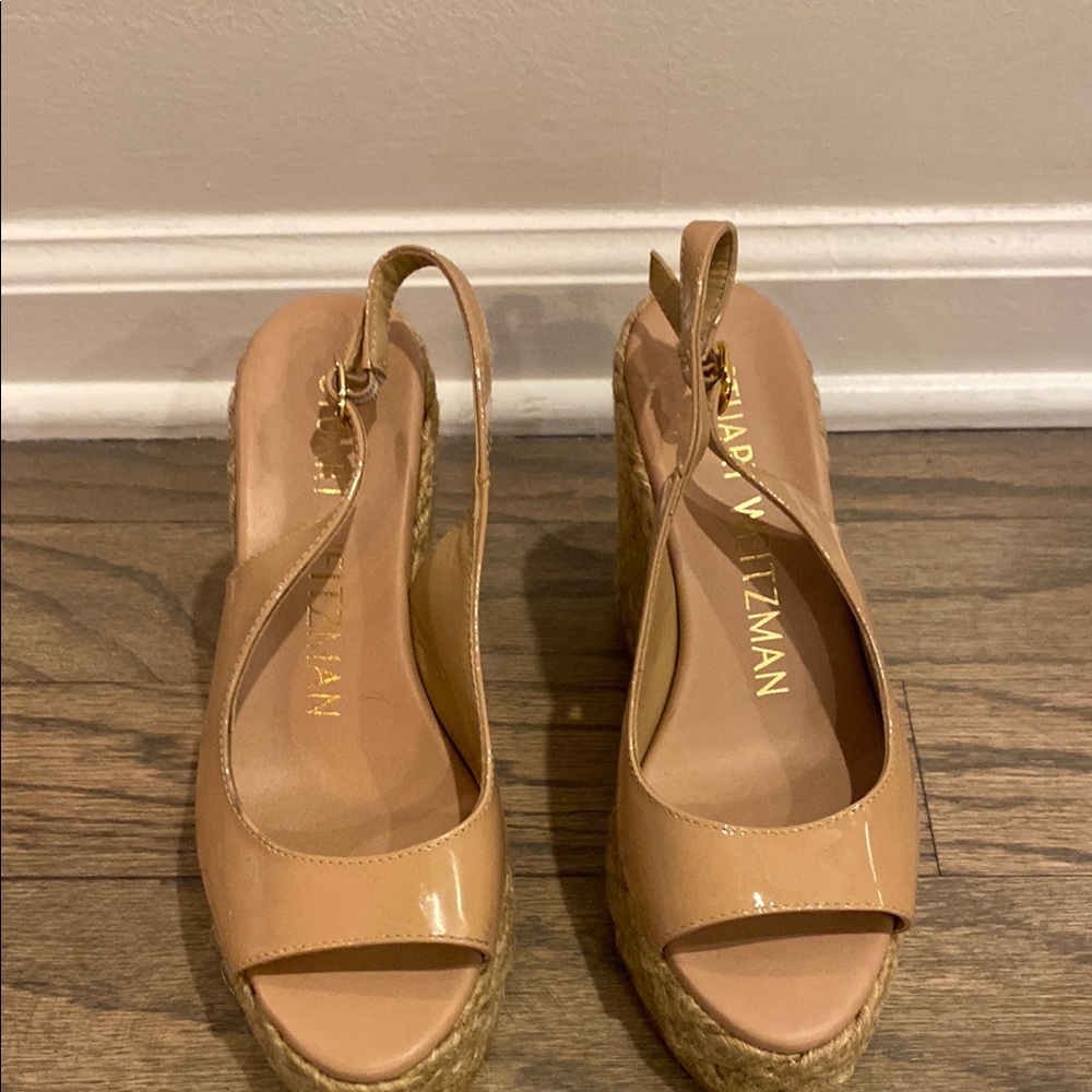 Stuart Weitzman Tan Wedge Sandals - Picture 2 of 5